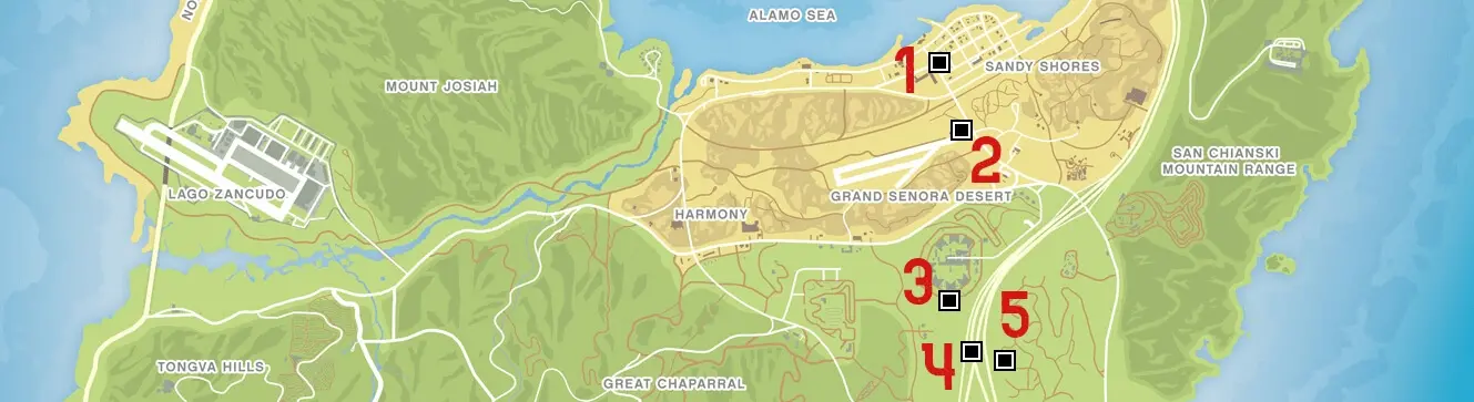 Grand Theft Auto V 5 Los Santos and Blaine County Landkarte Map