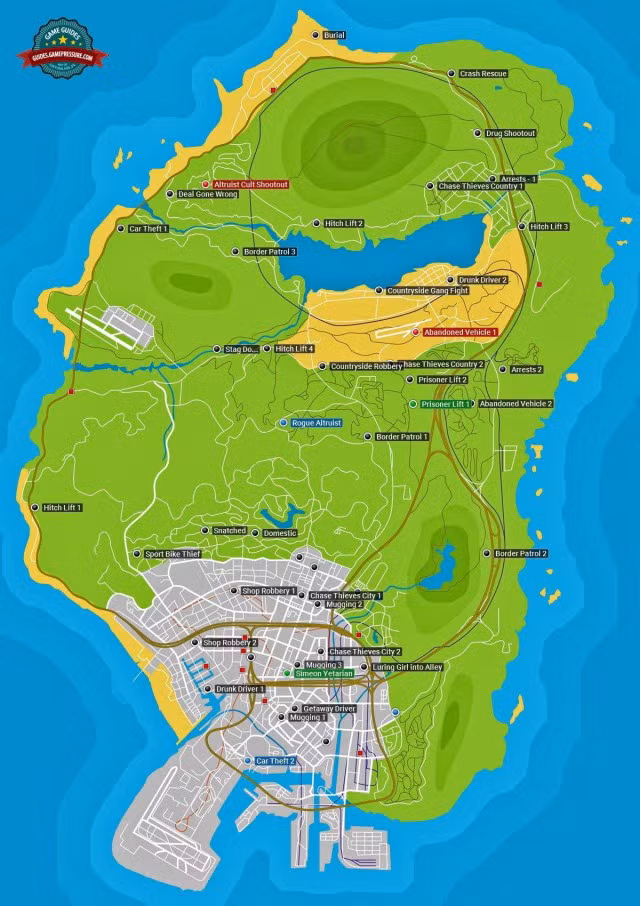 Gta 5 Map Locations Random Events GTA 5 random events - map locations