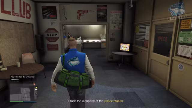 Task: Weapon Stash GTA Online Salvage Yard Mission