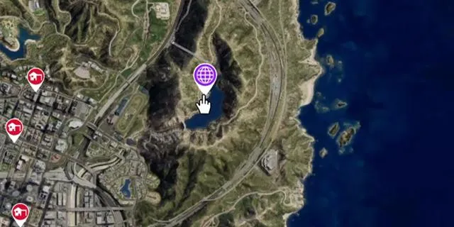 Land Act Reservoir Facility - Map Location in GTA Online