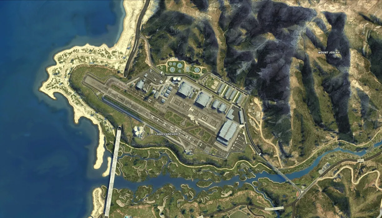 military base gta 5 fort zancudo satellite view