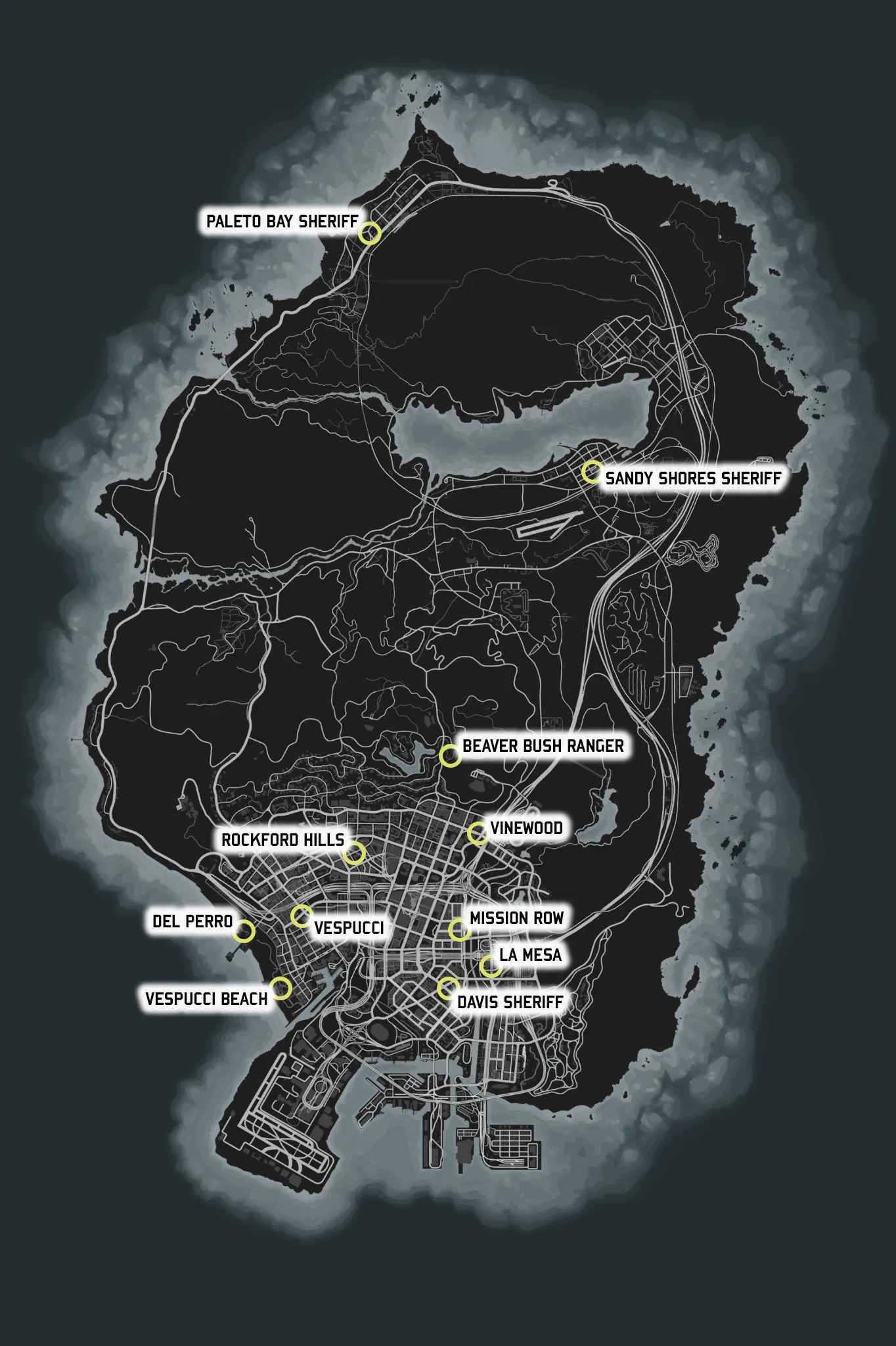 Los Santos GTA V Map Large  Gta, Gta 5, San andreas gta