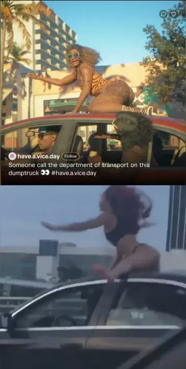 gta 6 booty shake on car