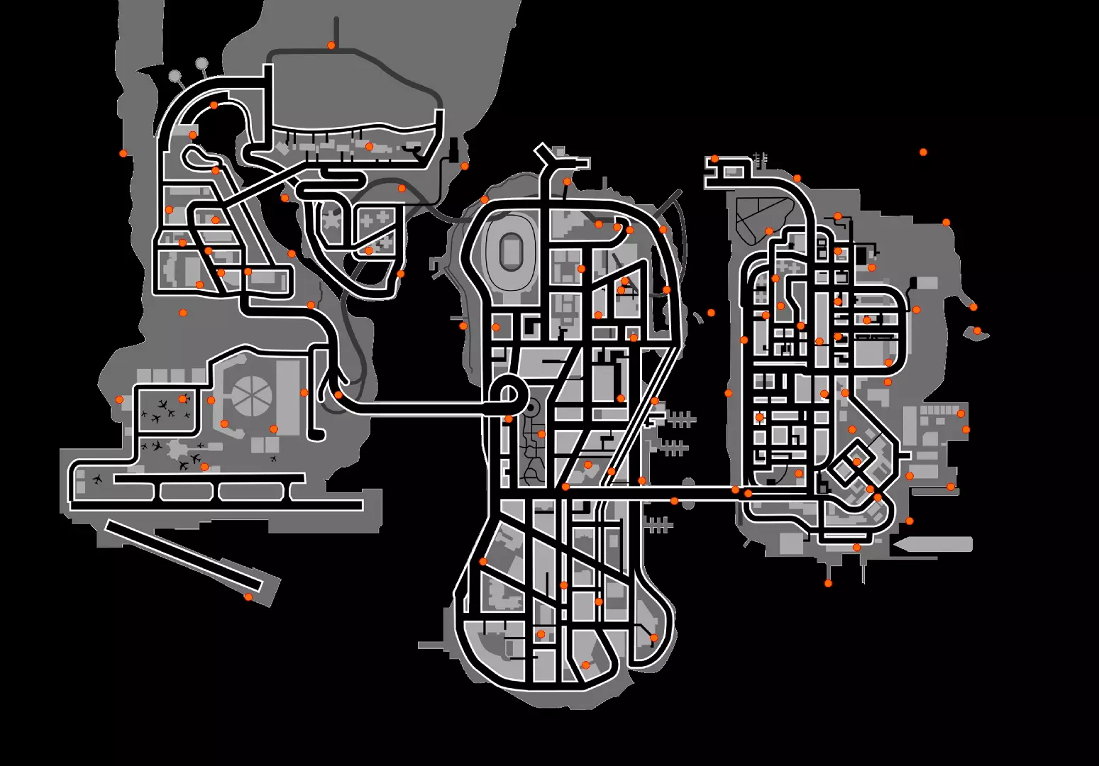 Grand Theft Auto: Liberty City Stories Item Map - Portland Map for