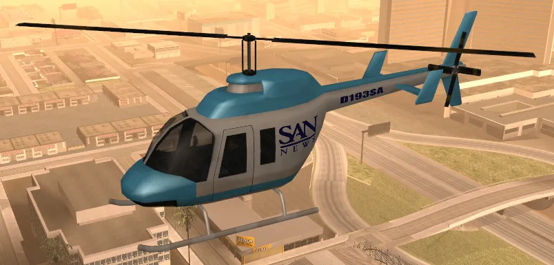 GTA San Andreas - como pegar helicóptero San News Chopper no início do jogo  