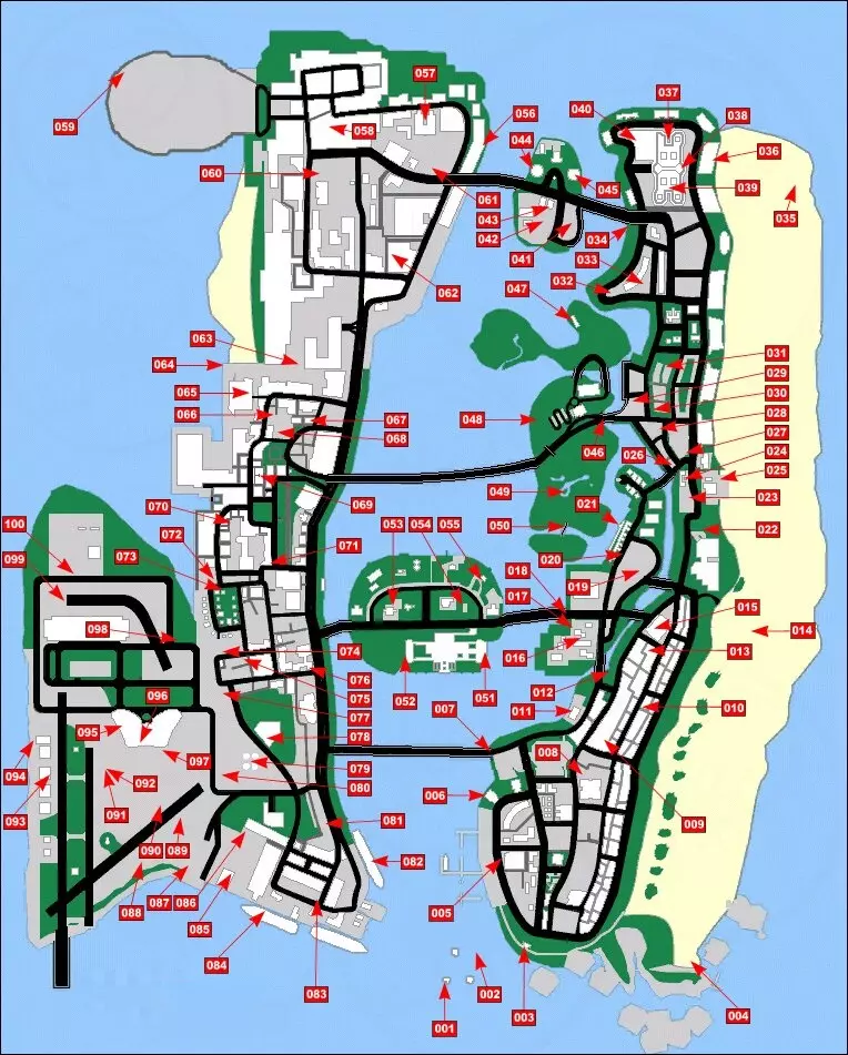 GTA Vice City Hidden Packages Map