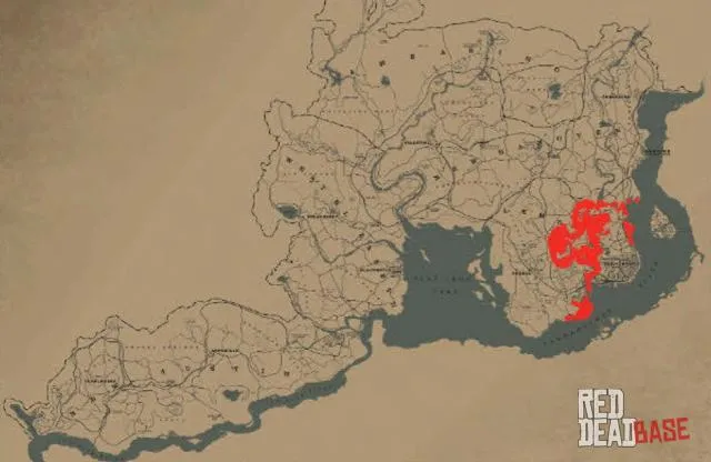 American Alligator - Map Location in RDR2