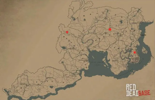 Hereford Bull - Map Location in RDR2
