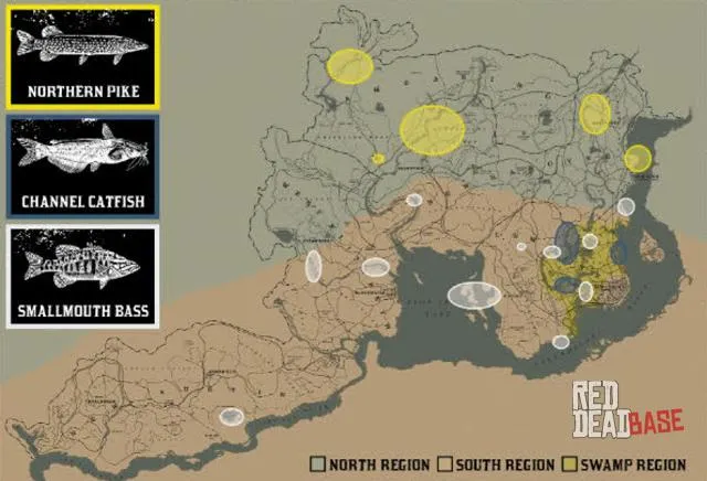 Channel Catfish - Map Location in RDR2