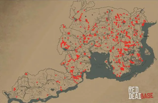 American Crow - Map Location in RDR2 American Crow - Map Location in RDR2