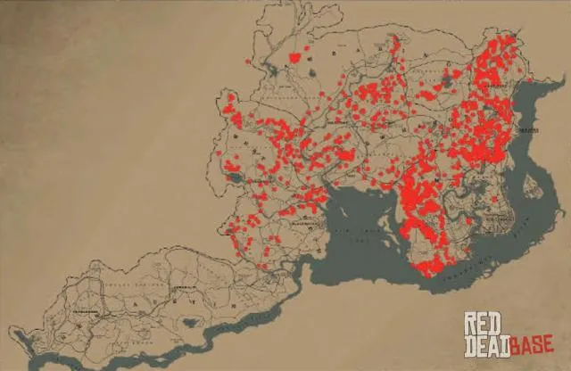 Whitetail Deer - Map Location in RDR2 Whitetail Deer - Map Location in RDR2