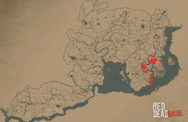 Snowy Egret - Map Location in RDR2