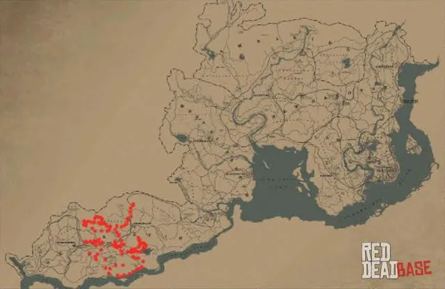 Banded Gila Monster - Map Location in RDR2