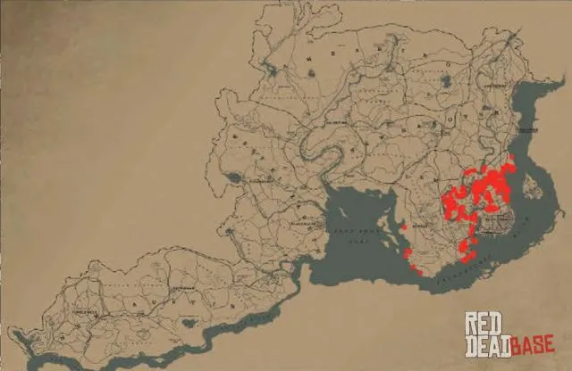 Tricolored Heron - Map Location in RDR2