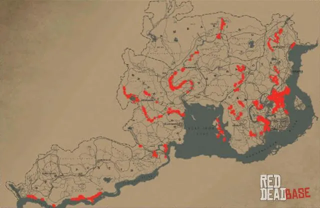 American Muskrat - Map Location in RDR2