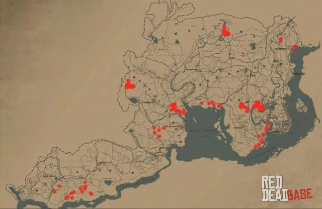 Virginia Opossum - Map Location in RDR2