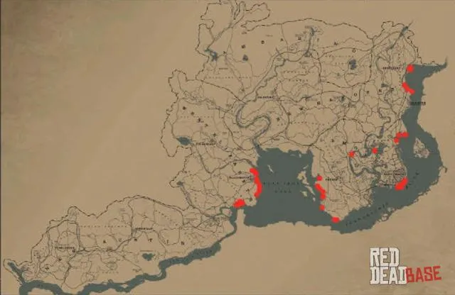 American White Pelican - Map Location in RDR2
