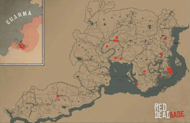 Berkshire Pig - Map Location in RDR2