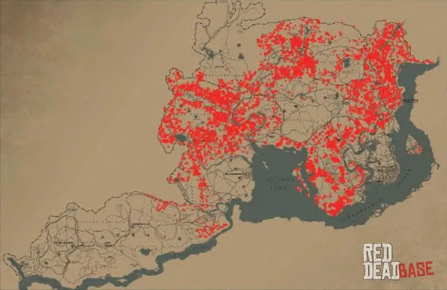 Pileated Woodpecker - Map Location in RDR2