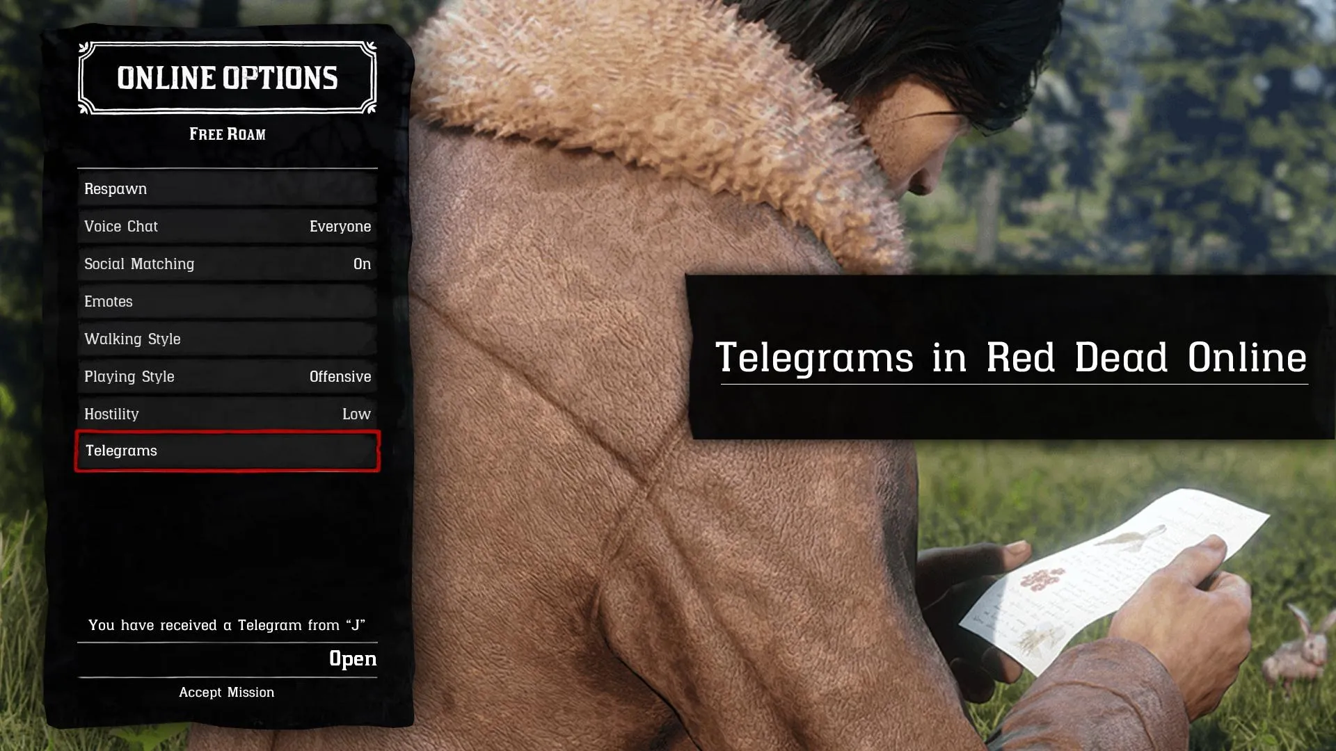 red dead online telegrams concept article
