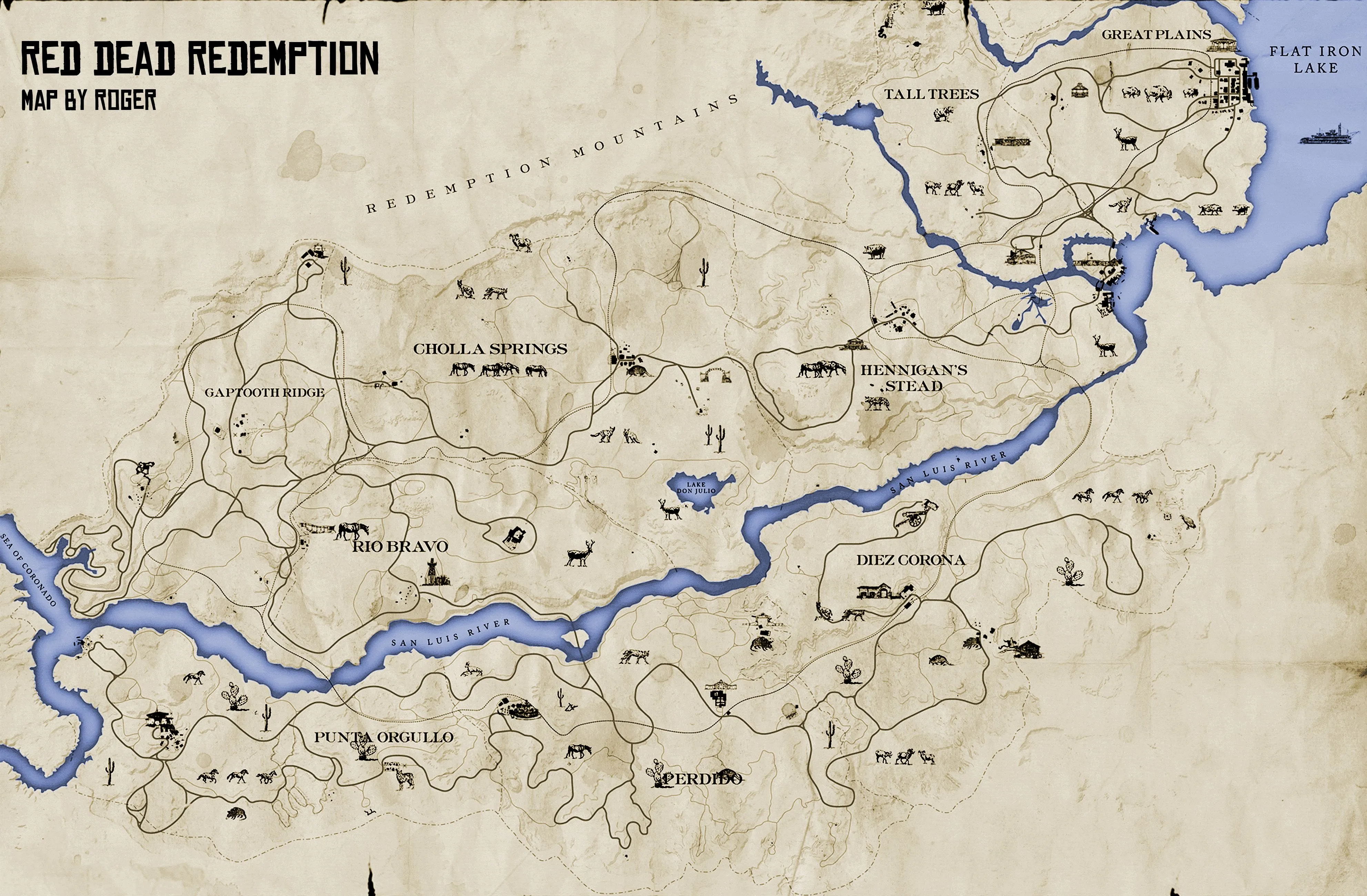 Red Dead Redemption 2 - Full in-game Map 