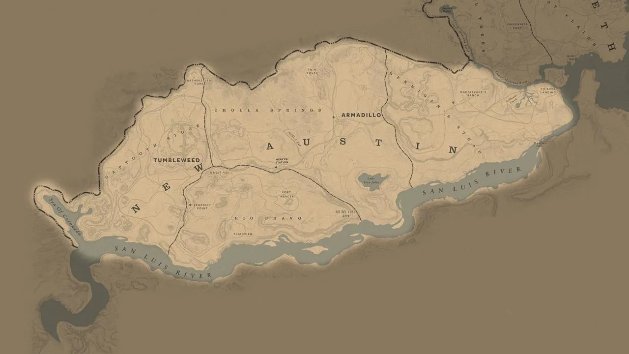 New Austin Map - Red Dead Redemption 2