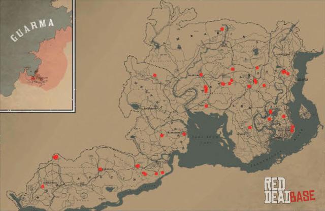 Java Chicken - Map Location in RDR2 Java Chicken - Map Location in RDR2