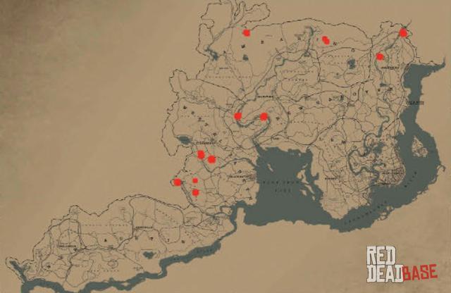 Western Bull Moose - Map Location in RDR2