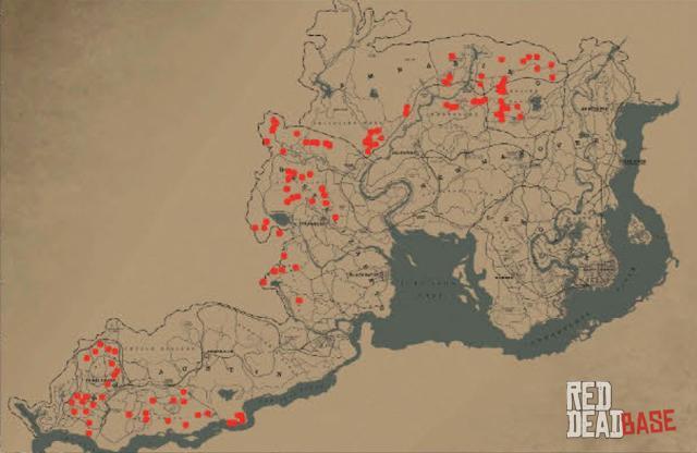 Sierra Nevada Bighorn Sheep - Map Location in RDR2