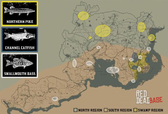 Smallmouth Bass - Map Location in RDR2 Smallmouth Bass - Map Location in RDR2