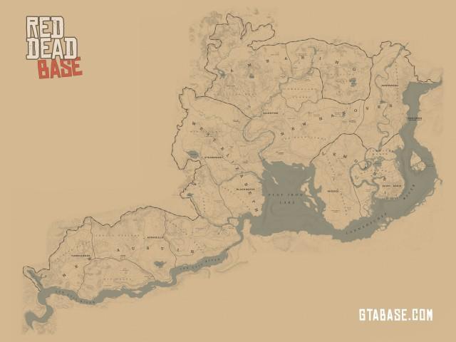 Red Dead Redemption 2 Map - Full Official World Map of RDR2 in HD