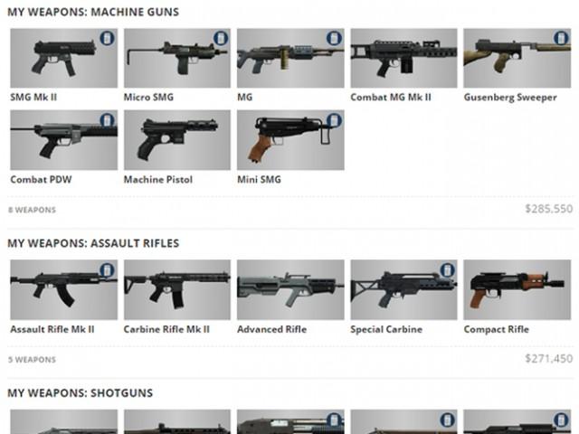 MyBase GTA Online Weapons